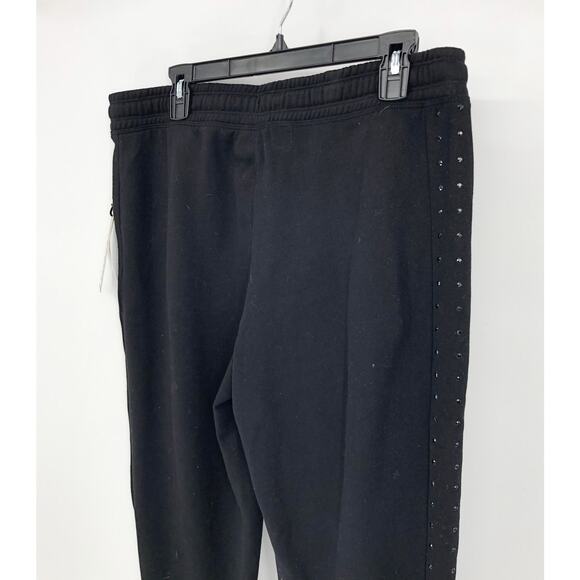 DKNY SPORT Womens Relaxed Joggers Medium Black Pants Embellished NWT - Picture 10 of 16